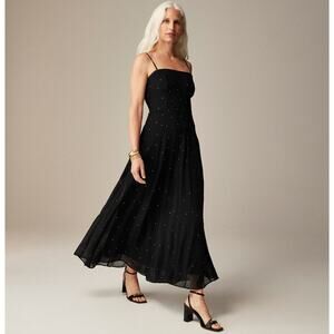 J.Crew Embellished Slip Gown Black Maxi Long Dress Formal Evening US 14 NWT